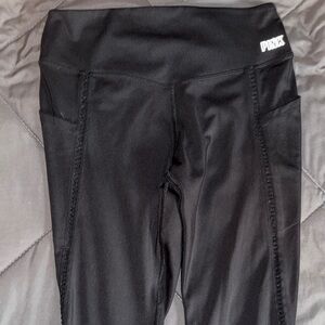 Victoria’s Secret PINK Black Leggings with Adorable details